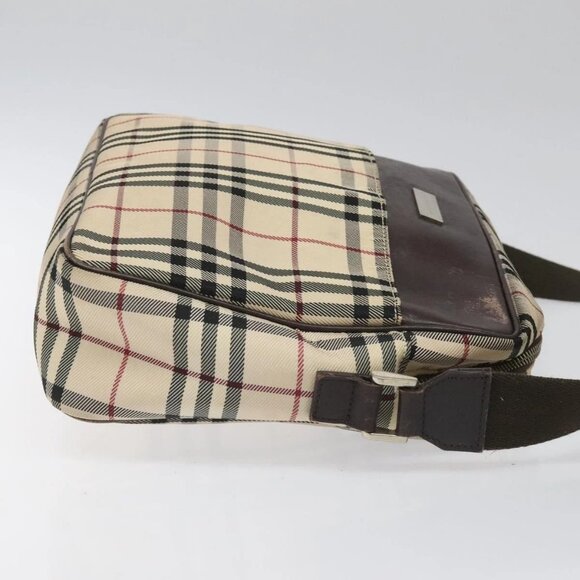 BURBERRY Nova Check Shoulder Bag Canvas Beige Auth 110227 - Picture 6 of 16